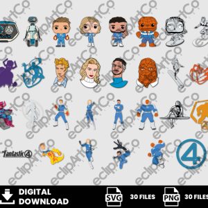 30 Clipart - SuperHeroes Svg, Fantastic 4 Svg, Fantastic 4 Png, Cuatro Fanasticos Svg, Family Svg, Galactus Svg