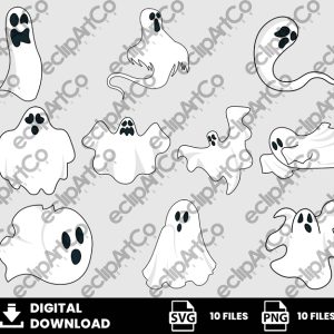 10 Clipart - Ghost Png, Ghost Svg, Ghost Halloween Svg, Ghost Halloween Png