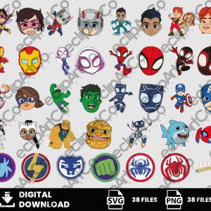 38 Clipart - Spidey and his Amazing Friends Svg, Spidey and his Amazing Friends Png, SpiderMan Svg, SuperHeroes Svg