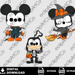 03 Clipart - Halloween Disney Funko, Mickey, Minnie, Goofy, Funko