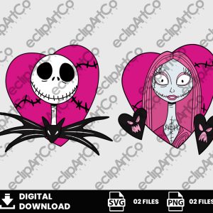 02 Clipart - The Nightmare Before Christmas Valentine Day, Jack Valentine, Sally Valentine