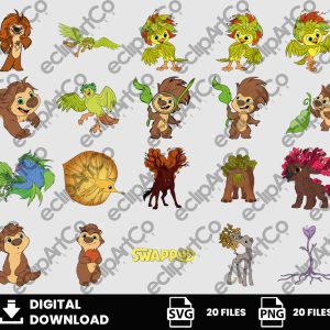 20 Clipart - Swapped, Animated Movie Digital File Pack, SVG, PNG, Adorable Designs, Cutting Files, Cricut, Silhouette, Sublimation, Digital Download