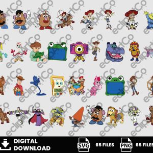 65 Clipart - Toy Story Svg, Toy Story Png, Buzz Lightyear Png, Woody Png, Rex Png, Bo Peep Png, Friends Png, Movie Png, Cutting Files, Cricut, Silhouette, Sublimation, Digital Download