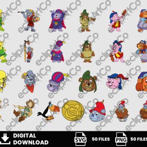 50 Clipart - Adventures of the Gummi Bears PNG, Gummi Bears Png, Gummi Bears Svg, Bears, Cricut, Silhouette, Sublimation, Digital Download