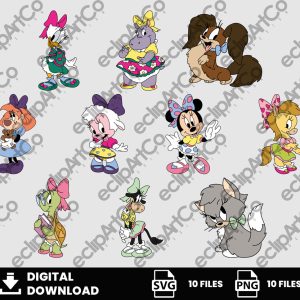 10 Clipart - Minnie 'N Me Png, SVG, PNG, Classic Cartoon, Clipart, Files, Cut Files, Digital Download