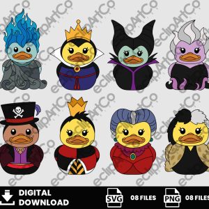 08 Clipart - Villains Rubber Ducks Png, Ducks Svg, Duck Png, Villains Png, Patos de Goma Png, SVG, PNG, Clipart, Cut Files, Digital Download