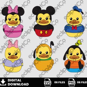 06 Clipart - Mickey Rubber Ducks Png, Ducks Svg, Duck Png, Friends Png, Patos de Goma Png, SVG, PNG, Clipart, Cut Files, Digital Download